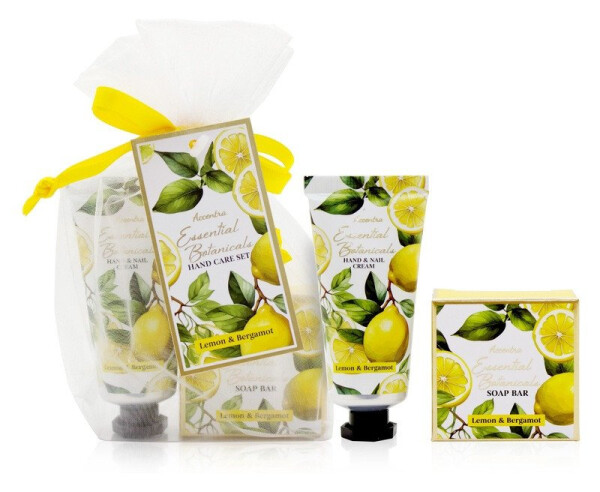 Set péče o ruce ESSENTIAL BOTANICALS organza Citron a bergamot 20ml+25g bal.