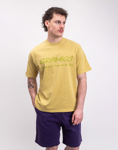 Tričko Gramicci Freedom Tee Pigment Dyed SULPHUR PIGMENT