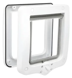 TRIXIE Průchozí dvířka pro kočku 4-cestná bílá 20x22 cm / Dvířka pro kočku / Magnetická klapka