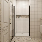 H K - Sprchové dveře MELODY BLACK LINE B8 90 zalamovací, 90–92 × 195 SE-MBLINEB890SET