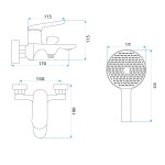 REA - Vanová baterie Marco Gun Grey REA-B5063