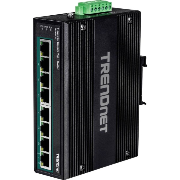 TrendNet TI-PG80B TRENDnet TI-PG80B - Switch - unmanaged - 8 x 10/100/1000 (PoE+) průmyslový ethernetový switch 10 / 100 / 1000 MBit/s