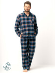 Pyžamo Key MNS 431 B25 dl/r M-2XL rozepínací pánské tmavě modrá XXL