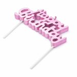 Dortové svíčky Happy Birthday růžové