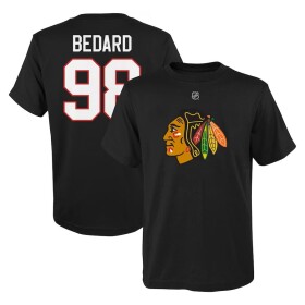 Outerstuff Dětské tričko Connor Bedard #98 Chicago Blackhawks Player Name Number Black Velikost: Dětské let)
