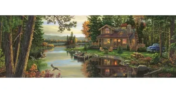 ART PUZZLE 4483 Panoramatické puzzle Odpočinek na chatě