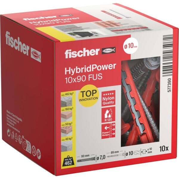 Fischer 577390 HybridPower sada hmoždinek 90 mm 10 ks
