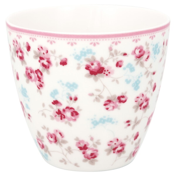 GREEN GATE Latte cup Elsy White 300 ml, růžová barva, porcelán
