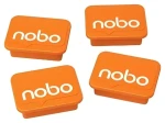 Nobo Magnety oranžové 4 ks / Na magnetickou tabuli / 18x22 mm (1905327)