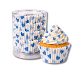 Dortisimo Košíčky na mini muffiny s modrými srdíčky (100 ks)