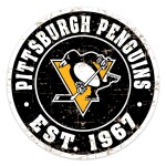 Mustang Cedule Pittsburgh Penguins NHL 22" Round Distressed Logo