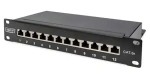 Digitus DN-91612S-EA / Patch panel / 10" / 12x RJ-45 / Cat.6a stíněný / 1U / černá (DN-91612S-EA)