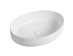 Erga Oval, umyvadlo na desku 550x400x140 mm, bílá lesklá, ERG-V03-OVAL55-WH