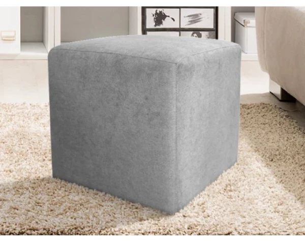 Taburet Bali, 40x40 cm, holubí šedá látka