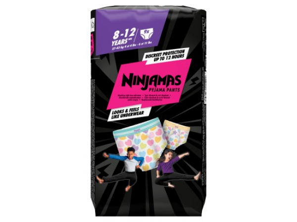 Ninjamas Pyjama Absorpční spodní kalhotky na noc Kosmické lodě, 8 let, 9 ks