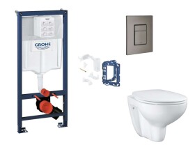 GROHE - Rapid SL Set předstěnové instalace, klozetu, sedátka SoftClose, tlačítka Skate Cosmopolitan a sady pro vhazování tablet, kartáčovaný Hard Graphite SANI11BB5134