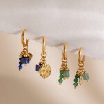 ELENYS Lapis Lazuli Charm | Pozlacené kruhové náušnice s pravým přírodním lapis lazuli