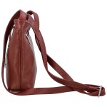 Módní dámská kožená crossbody kabelka Ofelie, tmavě červená