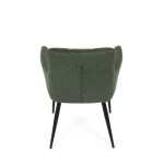 Židle jídelní, zelená látka, černý kov