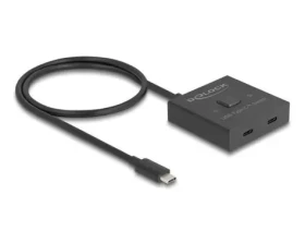 Delock USB-C Switch 2:1 černá / Přepínač / bidirekcionální / 10 Gbps / 8K 144Hz / PD 100W (18911)