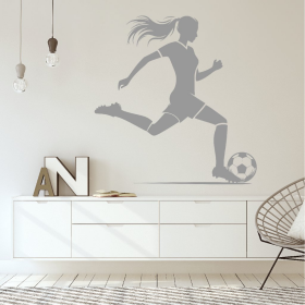 Samolepka Fotbalistka Barva: šedá, Velikost: 60 x 63 cm