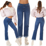 Sexy Highwaist Push up použitý vzhled flarred Jeans denimblue