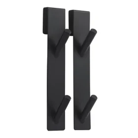 MSV NOKO 2 ks závěsných věšáků se 2 háčky na sprchovou zástěnu / matně černé / 10 mm (3700703997757)