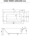 HOPA - Obdélníková vana TERMI - Nožičky k vaně - S nožičkami, Rozměr vany - 160 × 70 cm OLVTER16+OLVPINOZ