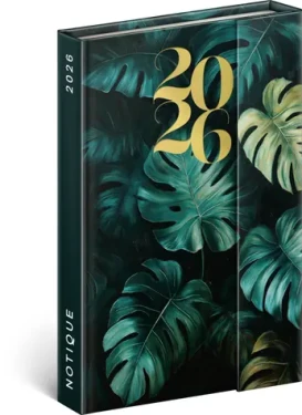 NOTIQUE Týdenní magnetický diář Monstera 2026, 11 x 16 cm (PGD-35545-Z)