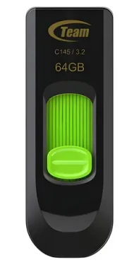 Team Group C145 64GB černo-zelený / Flash disk / USB-A 3.2 Gen 1 / čtení až 100 MB/s (TC145364GG01)