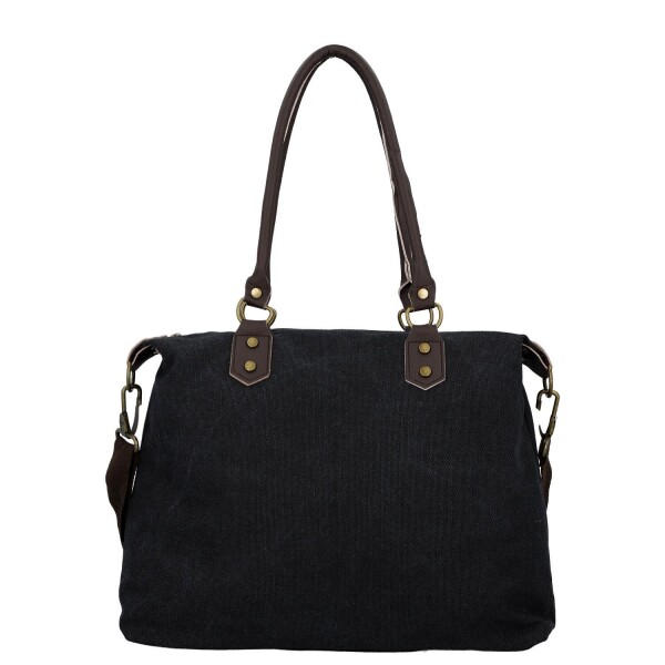 Trendy dámská textilní kabelka na rameno Petra, černá