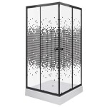 KERRA - Sprchový kout Černý Pixel SQ 90 (s vaničkou) 5907548118356