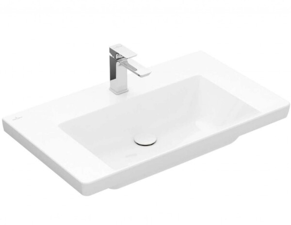 VILLEROY & BOCH - Subway 3.0 Umyvadlo 80x47 cm, bez přepadu, otvor pro baterii, CeramicPlus, Stone White 4A7081RW