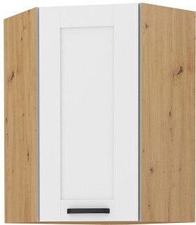 Horní rohová skříňka Luna 60x60 GN-90 1F (45°) Barva korpusu: Dub artisan, Barva dvířek: Bílá