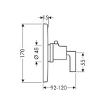 AXOR - Citterio Highflow termostatická baterie pod omítku, chrom 39711000