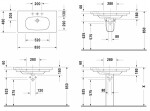 DURAVIT - D-Code Umyvadlo nábytkové 85x48 cm, s přepadem, s otvorem pro baterii, bílá 03428500002