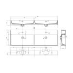 SAPHO - AQUATIC umyvadlo, litý mramor, 140x46cm, bílá AT140