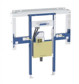 Duofix Předstěnová instalace pro umyvadlo Geberit ONE 90 cm, pro nástěnnou armaturu ONE, podomítkový sifon a prvek Clou, na výšku místnosti 111.072.00.2