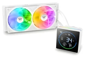 Thermaltake TH240-S V3 ARGB Sync Snow Edition bílá / AIO vodní chladič CPU / 2x 120 mm / 3.95" LCD / 2500 RPM / 37.8 dB (CL-W471-PL12SW-A)