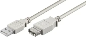 MicroConnect Propojovací kabel USB 2.0 M - USB 2.0 F 1m šedá / 480 Mbit/s (USBAAF1)