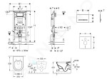 GEBERIT - Duofix Set předstěnové instalace, klozetu a sedátka Villeroy & Boch, tlačítka Sigma50, DirectFlush, SoftClose, CeramicPlus, alpská bílá 111.355.00.5 NB8