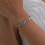 Náramek se zirkony Verena - chirurgická ocel, Stříbrná 16 cm + 5 cm (prodloužení)