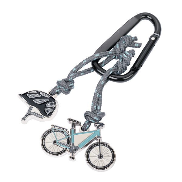 Troika klíčenka - jízdní kolo, přilba (kovová, mix barev)