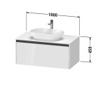 DURAVIT - Ketho.2 Umyvadlová skříňka s výřezem 46x100x55 cm, 1 zásuvka, matná bílá K24886018180000
