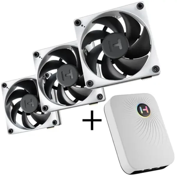 Hyte FP12 THICC FAN 3ks + Nexus Portal NP50 černo-bílá / 120mm / 47.3 dB @ 3000 RPM / 105.8 CFM / 4-Pin PWM (FAN-HYTE-FP12-BW-3NP)