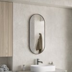 Erga Oval, oválné zrcadlo 40x90cm, černý rám, ERG-V01-OVAL-4090-BK