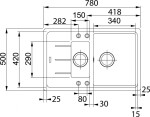 FRANKE - Basis Fragranitový dřez BFG 651-78, 78x50 cm, bílá-led 114.0285.214