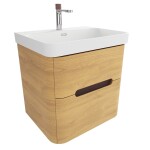 Koupelnová skříňka s umyvadlem SAT Fusion 57,5x53x45 cm dub medový mat SATFUSION260DMMWBA SATFUSION260DMMWBA