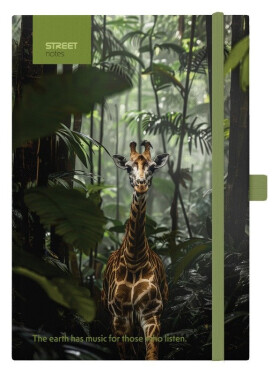 Blok A5, 100l, 80g, linkovaný - Animals Giraffe s gumou