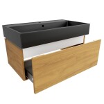 Koupelnová skříňka s umyvadlem SAT Feel 80x30x46 cm medový dub mat SATFEEL80DMU3 SATFEEL80DMU3